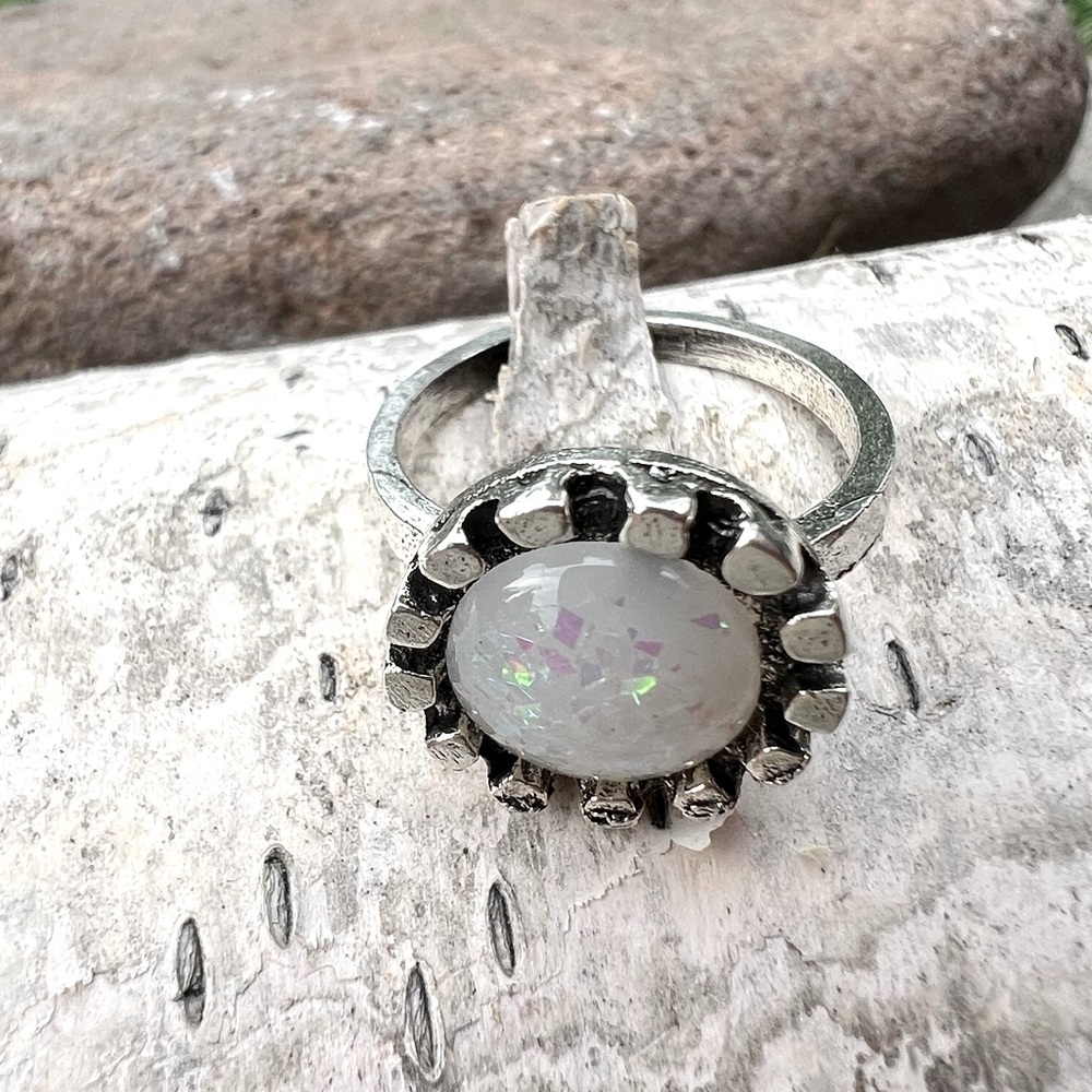 👑Vintage opalite Silver Ring ☀️